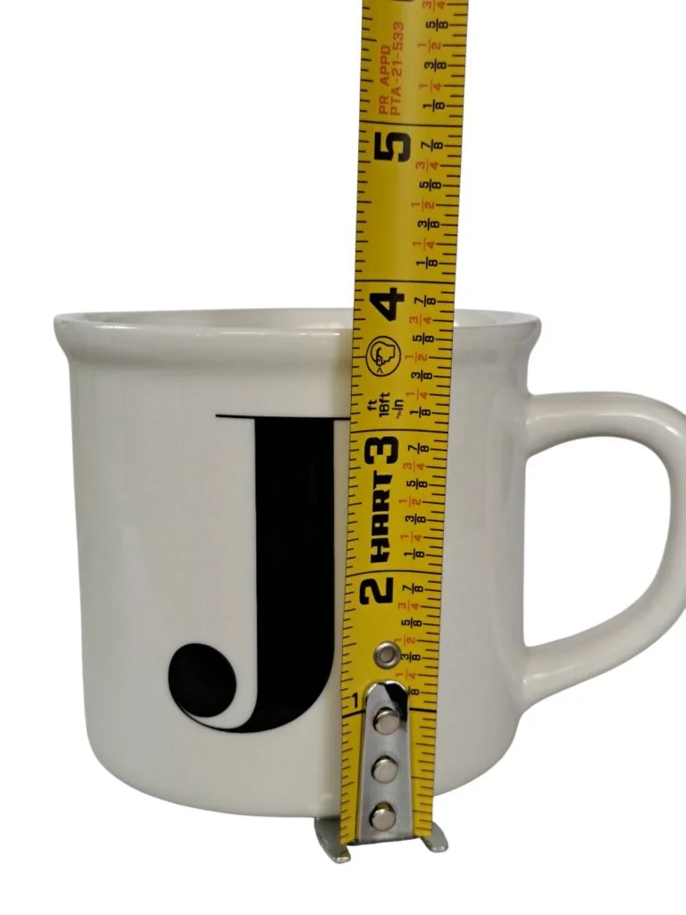 Vintage Pottery Barn Monogram “J” Letter Alphabet White Coffee Tea Mug